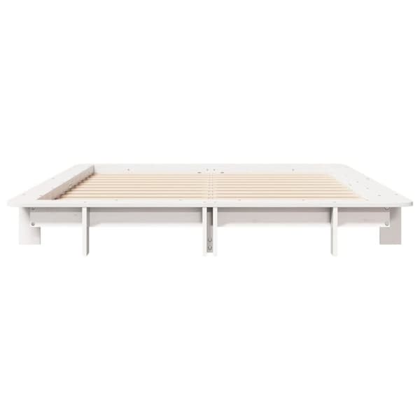 vidaXL Sengeramme uten madrass hvit 120x200 cm heltre furu
