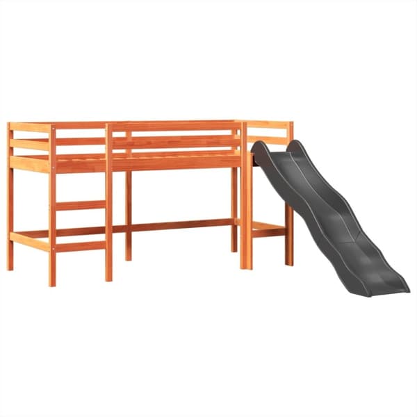vidaXL Lasten parvisänky tornilla sininen 90x200 cm täysi mänty