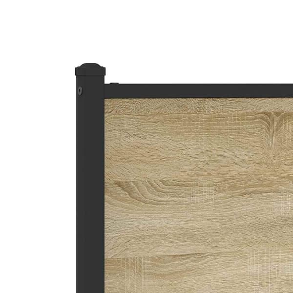 vidaXL sengeramme med sengegavl og fodgærde 137x190 cm metal sonoma-eg