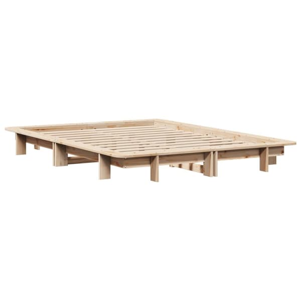 vidaXL sengeramme uden madras 135x190 cm massivt fyrretræ hvid