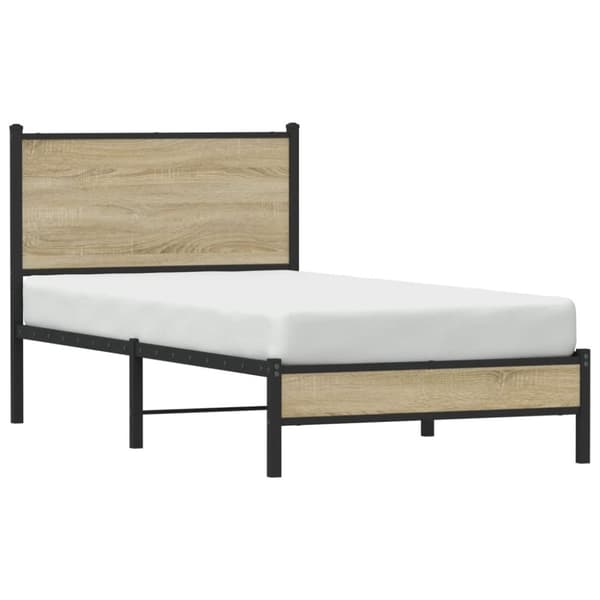 vidaXL sengeramme uden madras 80x200 cm metal sonoma-eg