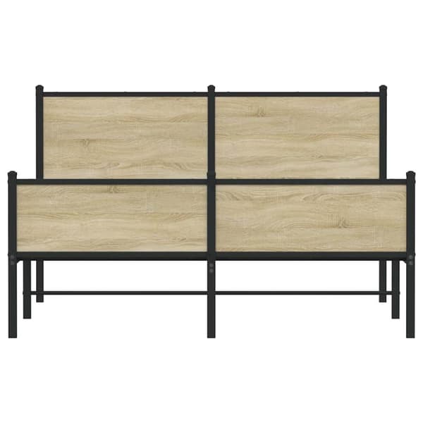 vidaXL Metallinen sängynrunko ilman patjaa Sonoma-tammi 140x190 cm