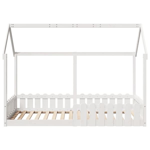 vidaXL sengeramme til husseng 90x200 cm massivt fyrretræ hvid
