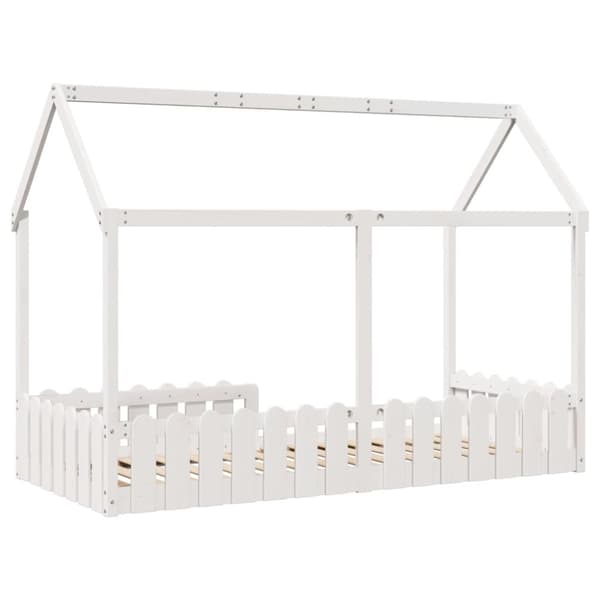 vidaXL sengeramme til husseng 90x200 cm massivt fyrretræ hvid