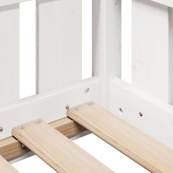 vidaXL sengeramme til husseng 90x200 cm massivt fyrretræ hvid