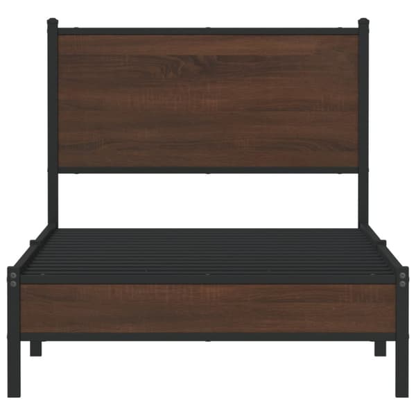vidaXL Sengeramme i metall uten madrass brun eik 75x190 cm