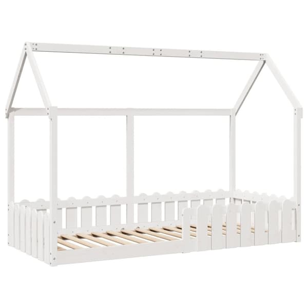 vidaXL Barnesengeramme hvit 90x190 cm heltre furu