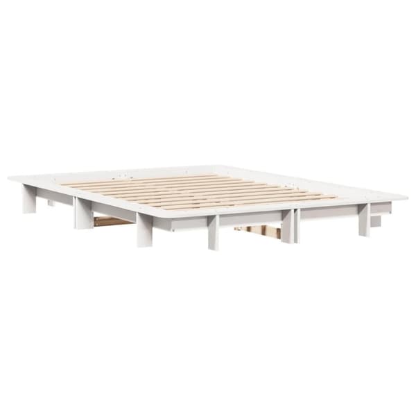 vidaXL Sengeramme uten madrass hvit 140x190 cm heltre furu