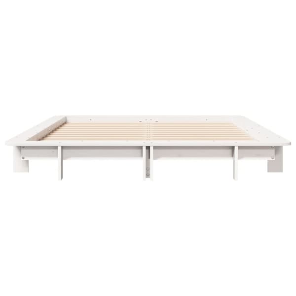 vidaXL Sengeramme uten madrass hvit 140x190 cm heltre furu