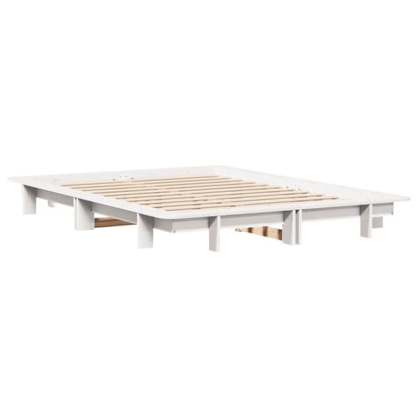 vidaXL Sengeramme uten madrass hvit 140x190 cm heltre furu