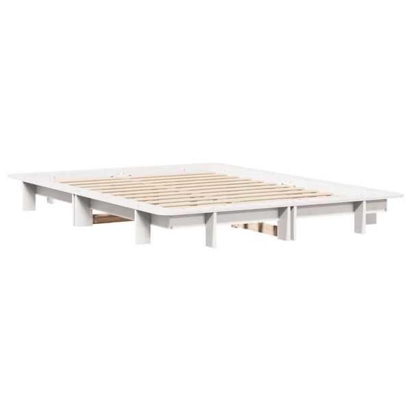 vidaXL Sengeramme uten madrass hvit 140x190 cm heltre furu