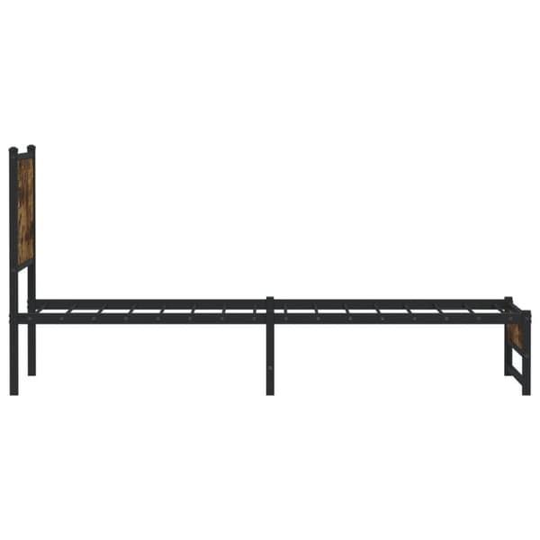 vidaXL Sengeramme i metall uten madrass røkt eik 90x190 cm