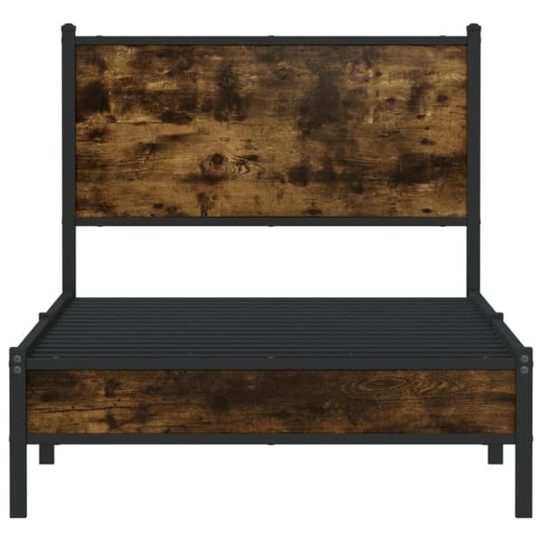 vidaXL Sengeramme i metall uten madrass røkt eik 75x190 cm