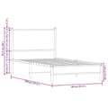 Miniatyrbilde 11 av 11: vidaXL Sengeramme i metall uten madrass røkt eik 75x190 cm