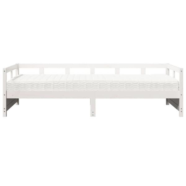 vidaXL Dagseng med madrass hvit 80x200 cm heltre furu