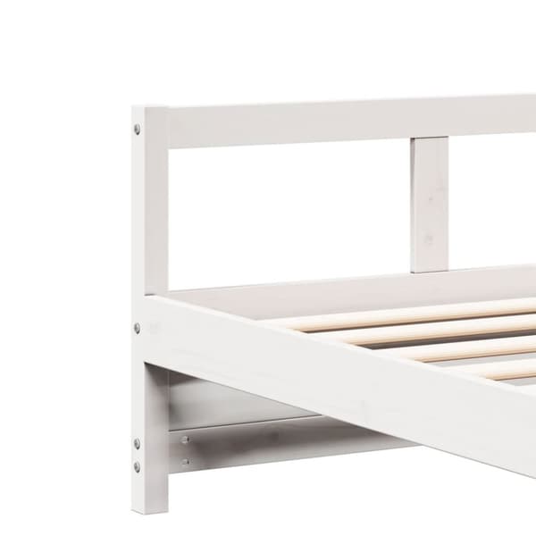 vidaXL Dagseng med madrass hvit 80x200 cm heltre furu