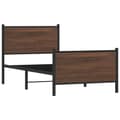 Miniatyrbilde 3 av 11: vidaXL Sengeramme i metall uten madrass brun eik 75x190 cm