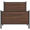Miniatyrbilde 6 av 11: vidaXL Sengeramme i metall uten madrass brun eik 75x190 cm