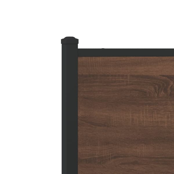 vidaXL Sengeramme i metall uten madrass brun eik 75x190 cm