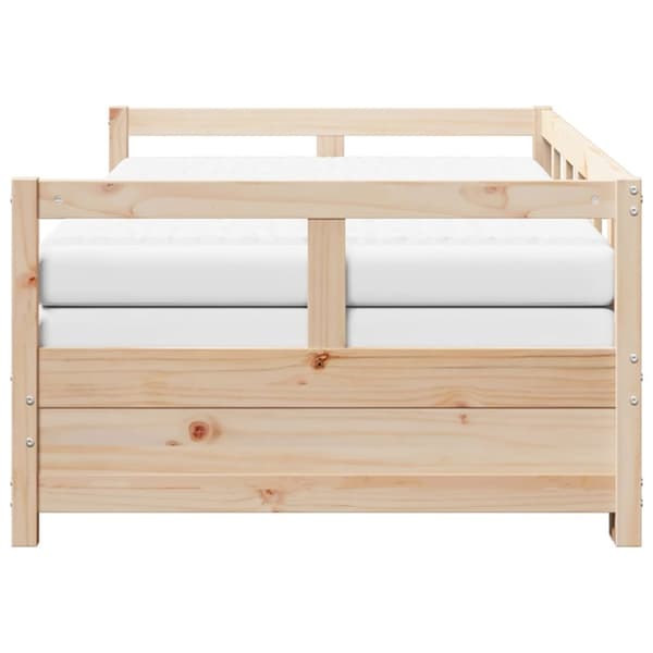 vidaXL Uttrekkbar dagseng med madrass 90x190 cm heltre furu