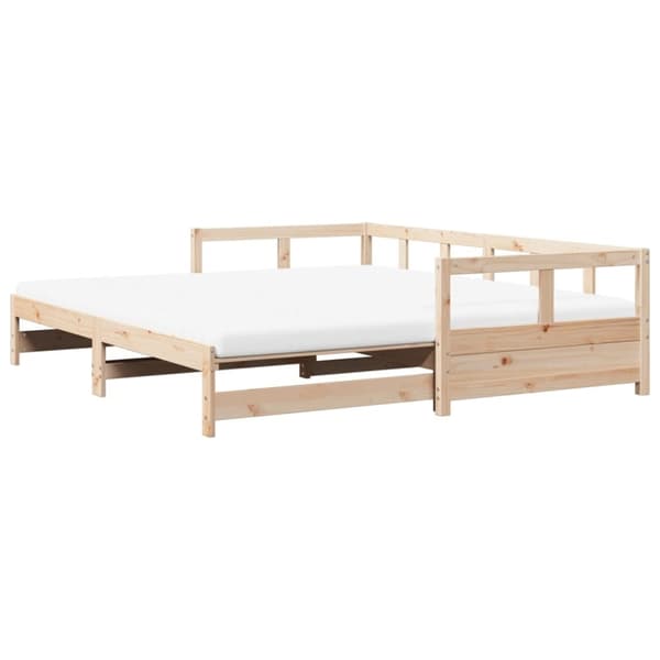 vidaXL Uttrekkbar dagseng med madrass 90x190 cm heltre furu