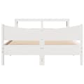 Miniatyrbilde 5 av 11: vidaXL Sengeramme med hodegavl hvit 150x200 cm heltre furu