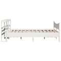 Miniatyrbilde 8 av 11: vidaXL Sengeramme med hodegavl hvit 150x200 cm heltre furu