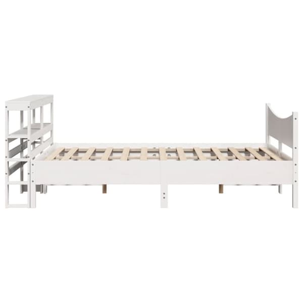 vidaXL Sengeramme med hodegavl hvit 150x200 cm heltre furu