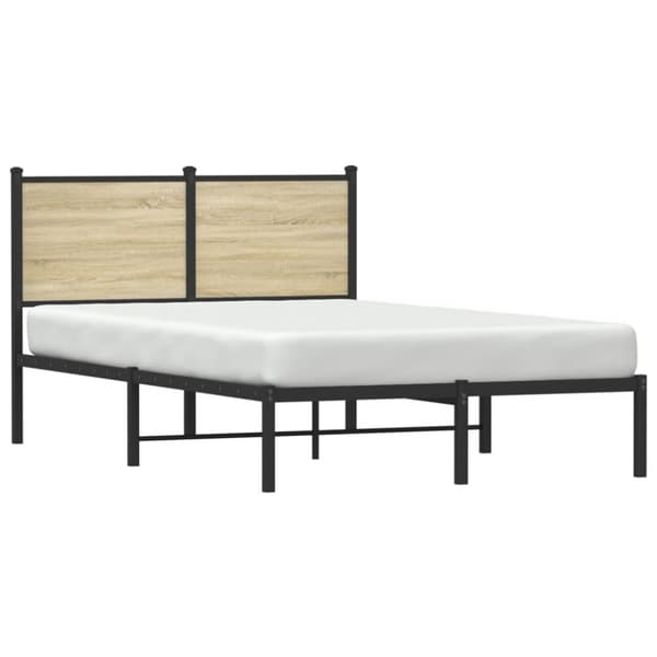 vidaXL Metallinen sängynrunko ilman patjaa sonoma tammi 120x190 cm