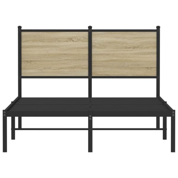 vidaXL Metallinen sängynrunko ilman patjaa sonoma tammi 120x190 cm