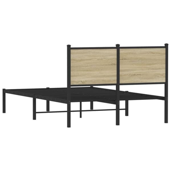 vidaXL Metallinen sängynrunko ilman patjaa sonoma tammi 120x190 cm