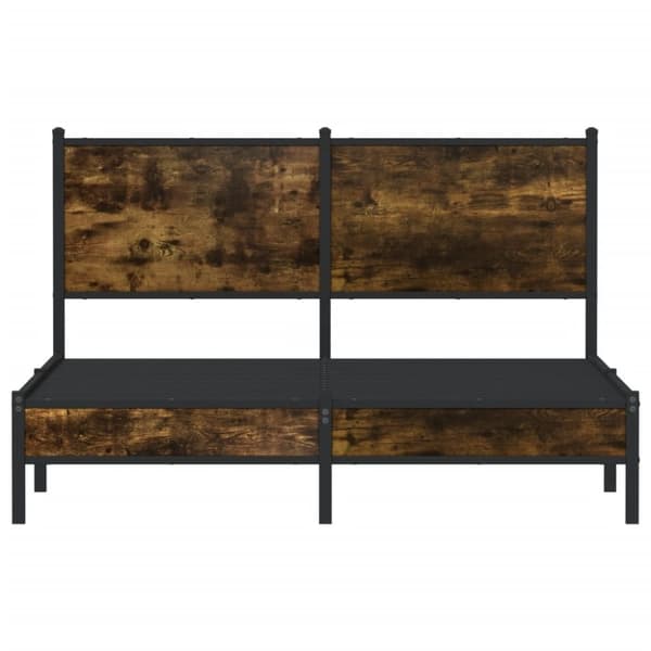 vidaXL Metallinen sängynrunko ilman patjaa savutammi 137x190 cm