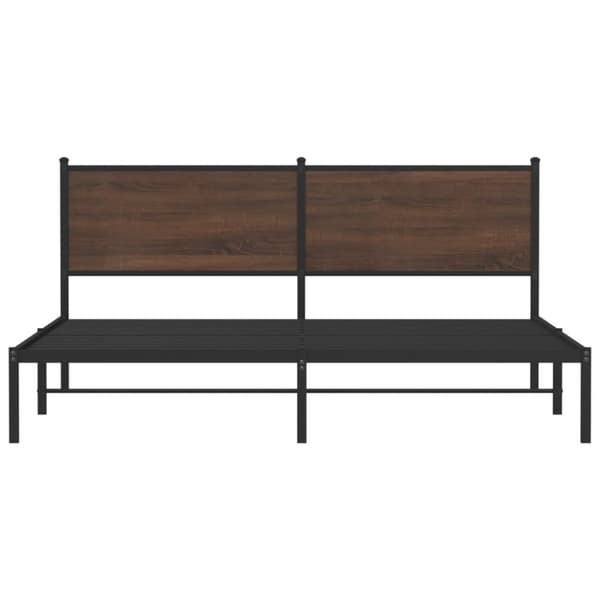 vidaXL sengeramme uden madras 180x200 cm metal brun egetræsfarve