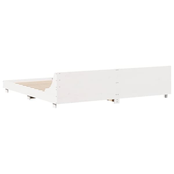 vidaXL Sängynrunko ilman patjaa valkoinen 180x200 cm täysi mänty