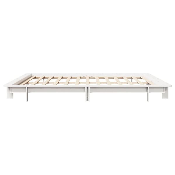 vidaXL sengeramme uden madras 160x200 cm massivt fyrretræ hvid