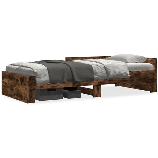 vidaXL Sängram rökfärgad ek 90x200 cm konstruerad trä