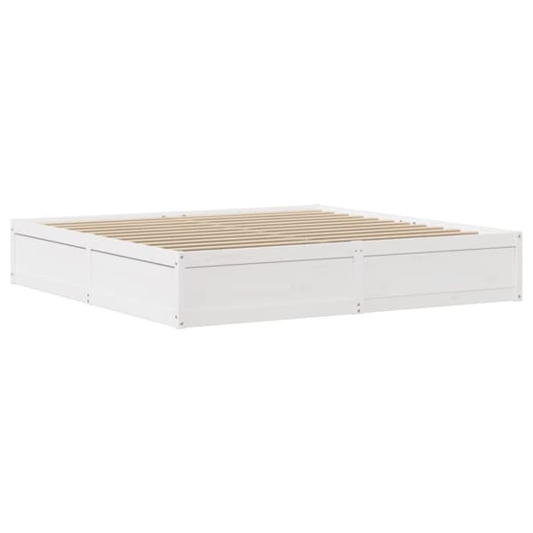 vidaXL Sengeramme med hodegavl hvit 180x200 cm heltre furu