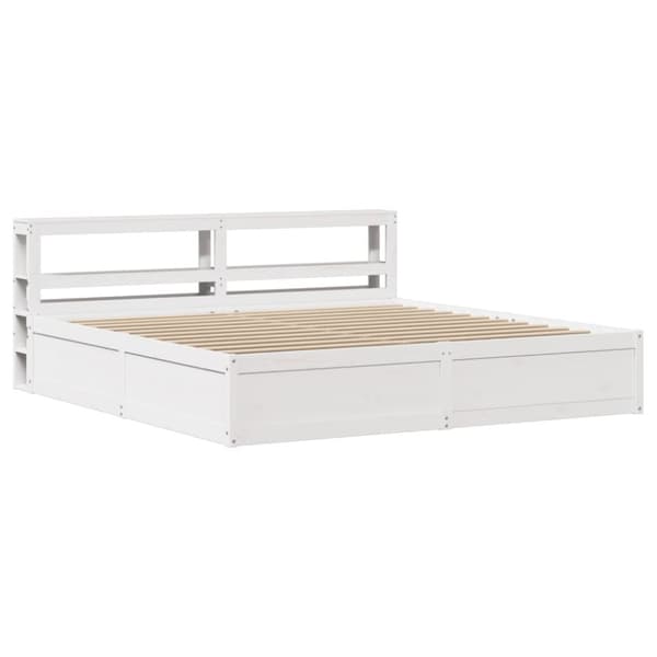 vidaXL Sengeramme med hodegavl hvit 180x200 cm heltre furu