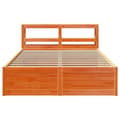 Miniatyrbilde 5 av 11: vidaXL Sengeramme med hodegavl voksbrun 160x200 cm heltre furu