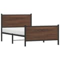 Miniatyrbilde 5 av 11: vidaXL Sengeramme i metall uten madrass brun eik 100x200 cm