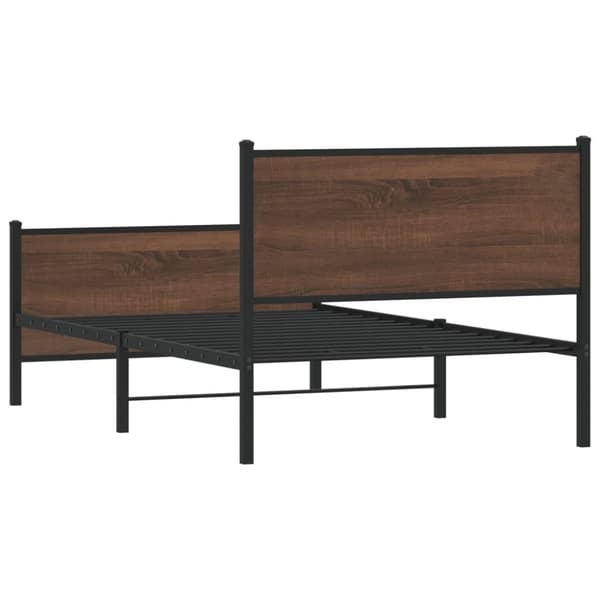 vidaXL Sengeramme i metall uten madrass brun eik 100x200 cm