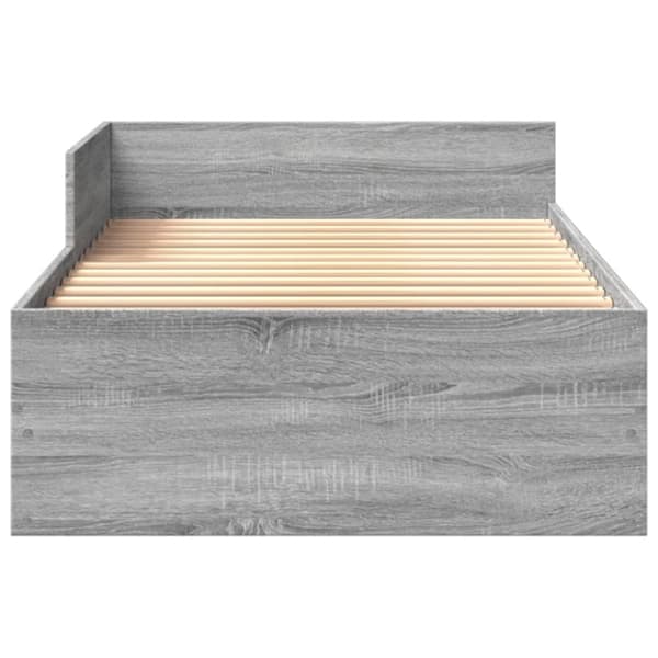 vidaXL Sängynrunko harmaa Sonoma 100x200 cm tekninen puu