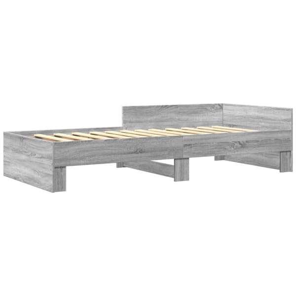 vidaXL Sängynrunko harmaa Sonoma 100x200 cm tekninen puu