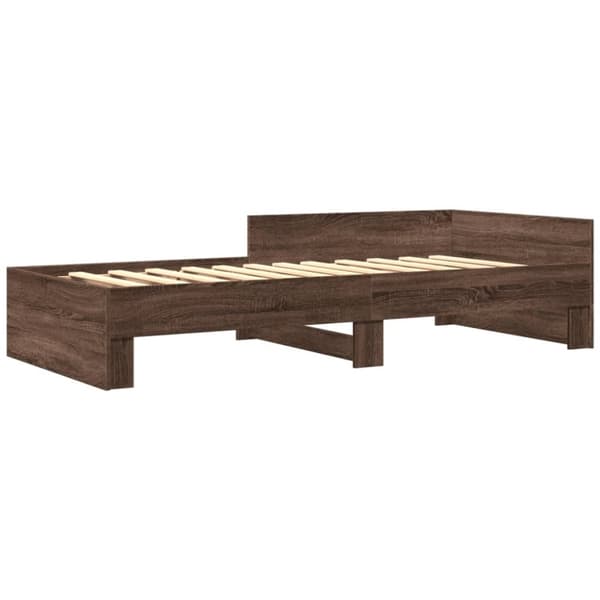 vidaXL Sängynrunko ilman patjaa ruskea tammi 100x200 cm tekninen puu