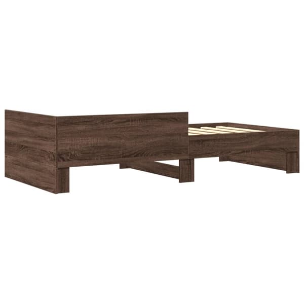 vidaXL Sängynrunko ilman patjaa ruskea tammi 100x200 cm tekninen puu