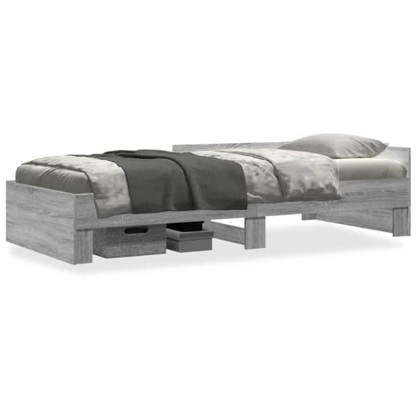 vidaXL Sängynrunko harmaa Sonoma 75x190 cm tekninen puu