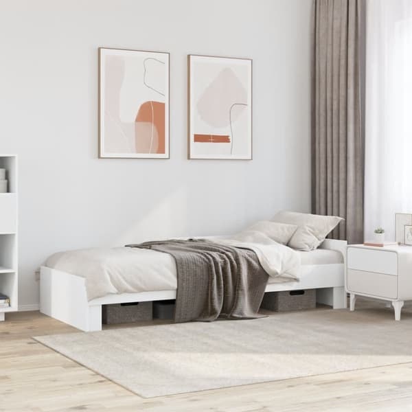 vidaXL sengeramme 100x200 cm konstrueret træ hvid