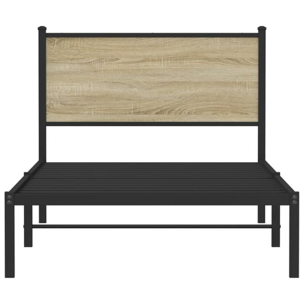 vidaXL Metallinen sängynrunko ilman patjaa Sonoma-tammi 100x190 cm