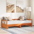 Miniatyrbillede 4 af 11: vidaXL daybed m. udtræk madrasser 80x200cm massivt fyrretræ gyldenbrun