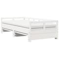 Miniatyrbillede 3 af 11: vidaXL daybed med udtræk og madrasser 90x200 cm massivt fyrretræ hvid